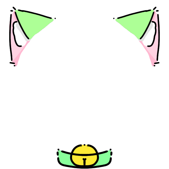 green collar green cat ears Decoration